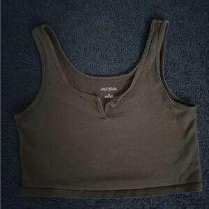 Olive green crop top
